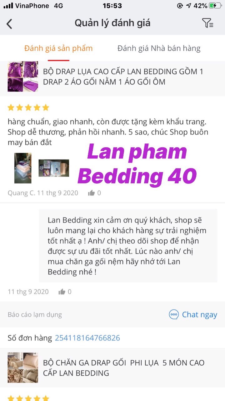 Ga - Drap Giường Lẻ Phi Lụa Lan Pham Bedding - Màu Xanh Biển