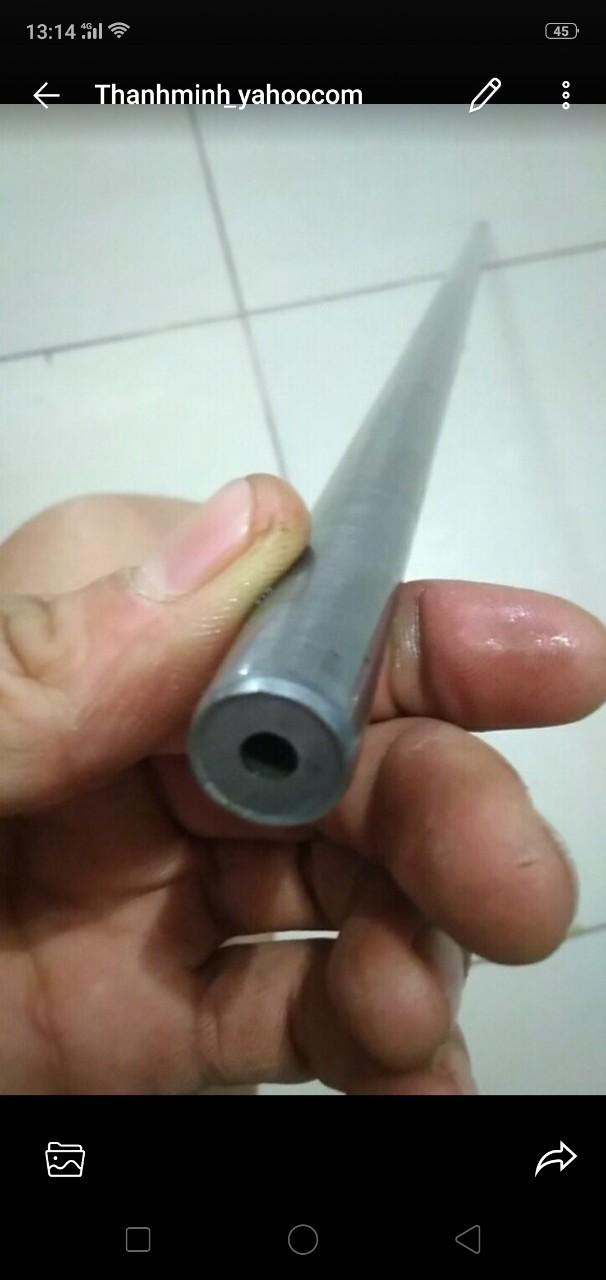 trục con lăn thép trắng nhập khẩu phi 16 lỗ 6ly4 dài 60cm