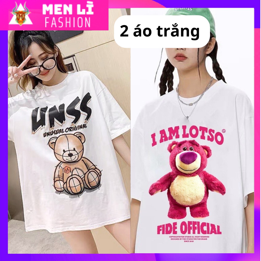 COMBO 2 ÁO THUN Unisex Nam Nữ Áo Phông Form Rộng Tay Lỡ AT82 Men Lì Fashion Thời Trang Hàn Quốc Độc Đẹp Vải Dày Mịn Thoáng Mát Thiết Kế Thời Trang Kiểu Dáng Năng Động Trẻ Trung