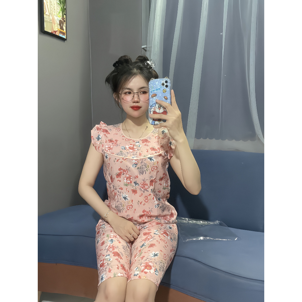ĐỒ BỘ LỤA LỬNG TAY CÁNH TIÊN MẶC NHÀ SIZE 40-65KG-N