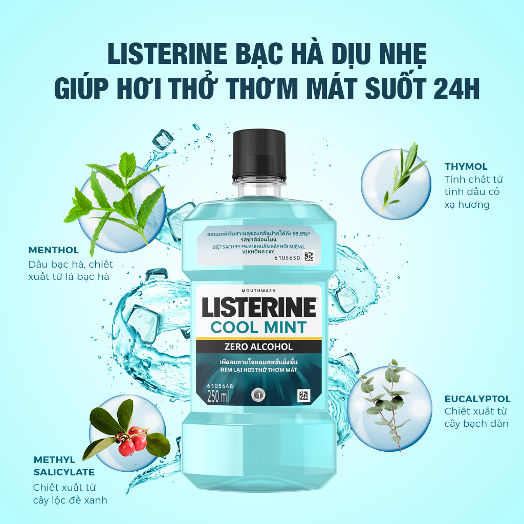 [Siêu thị WinMart] - Nước súc miệng Listerine coolmint chai 250ml