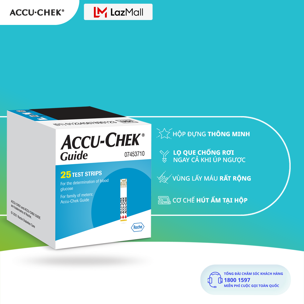 Hộp 25 Que Thử Đường Huyết ACCU-CHEK® Guide
