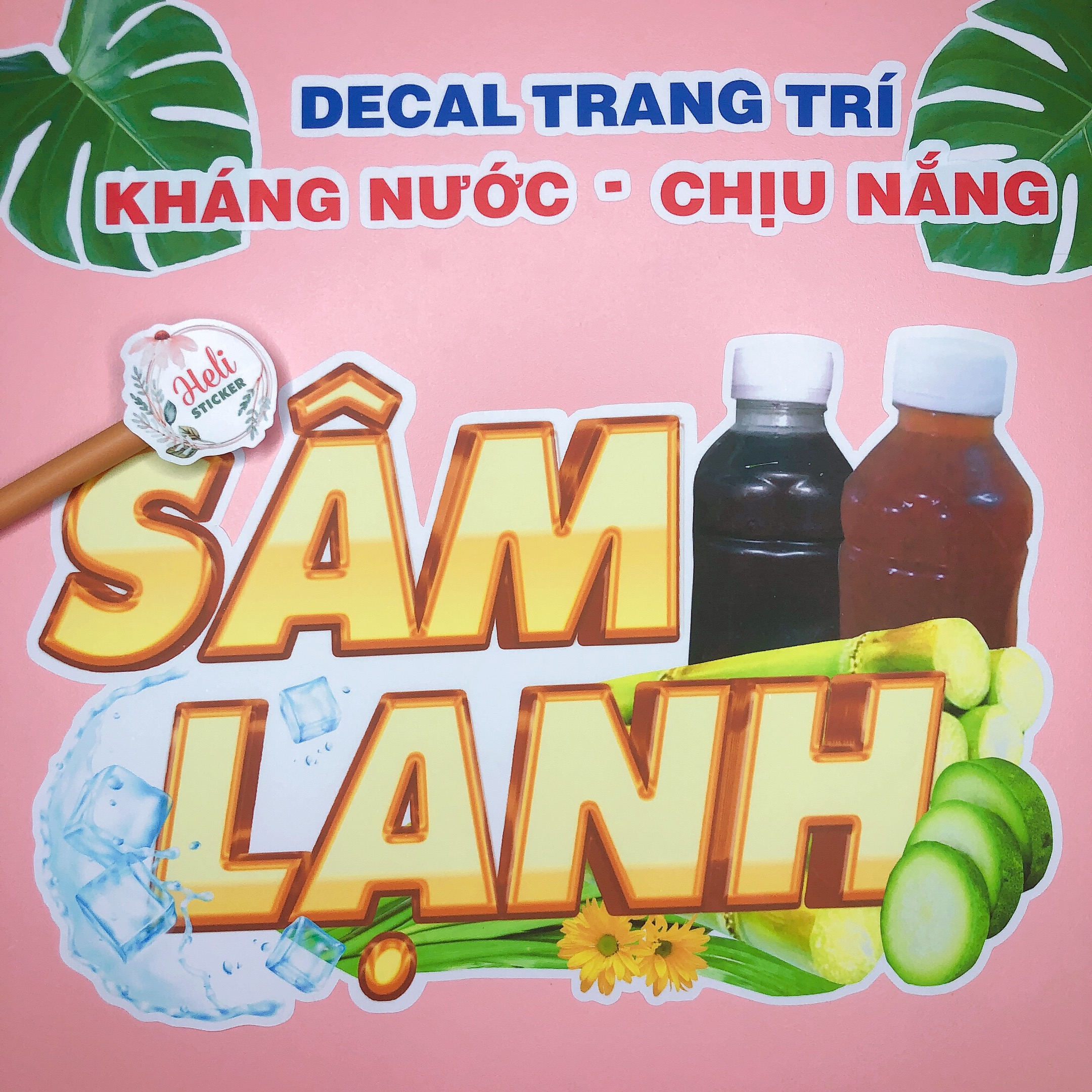 Decal Trang Trí Quán SÂM LẠNH Loại 1 - Hình Dán Decor Quán Trà Sữa, Cà ...
