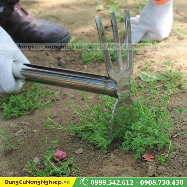 Cuốc cào xới đất Inox 2 chức năng