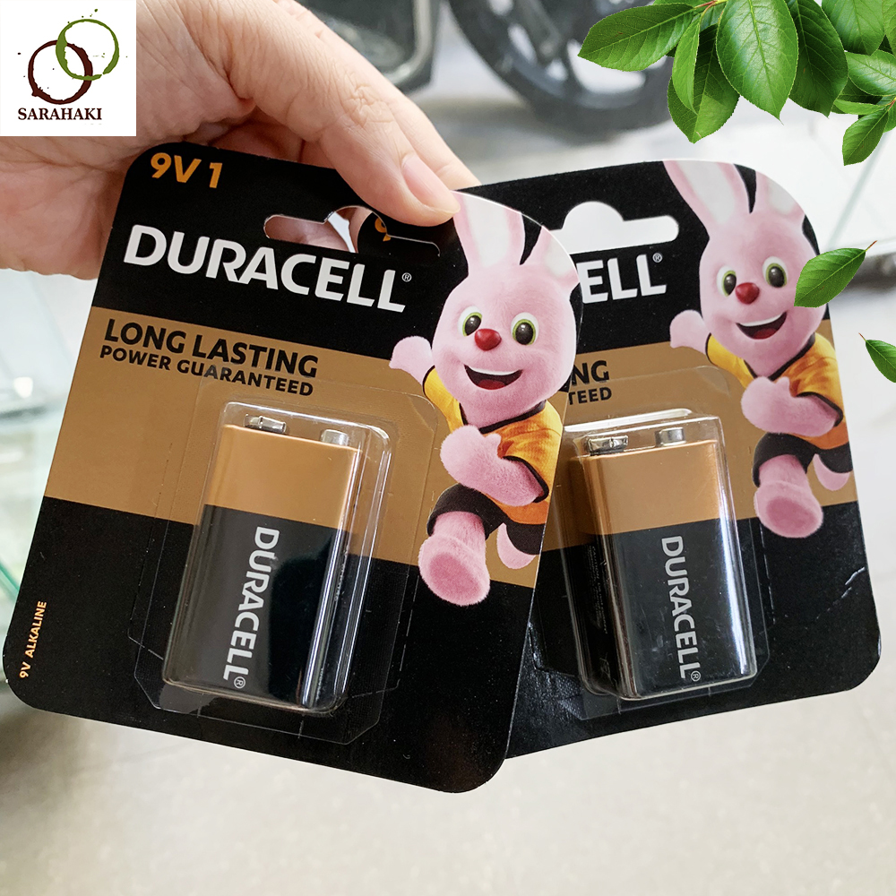 Combo 2 Vỉ pin 9V, pin vuông Duracell Alkaline (1 vỉ 1 viên) chính hãng