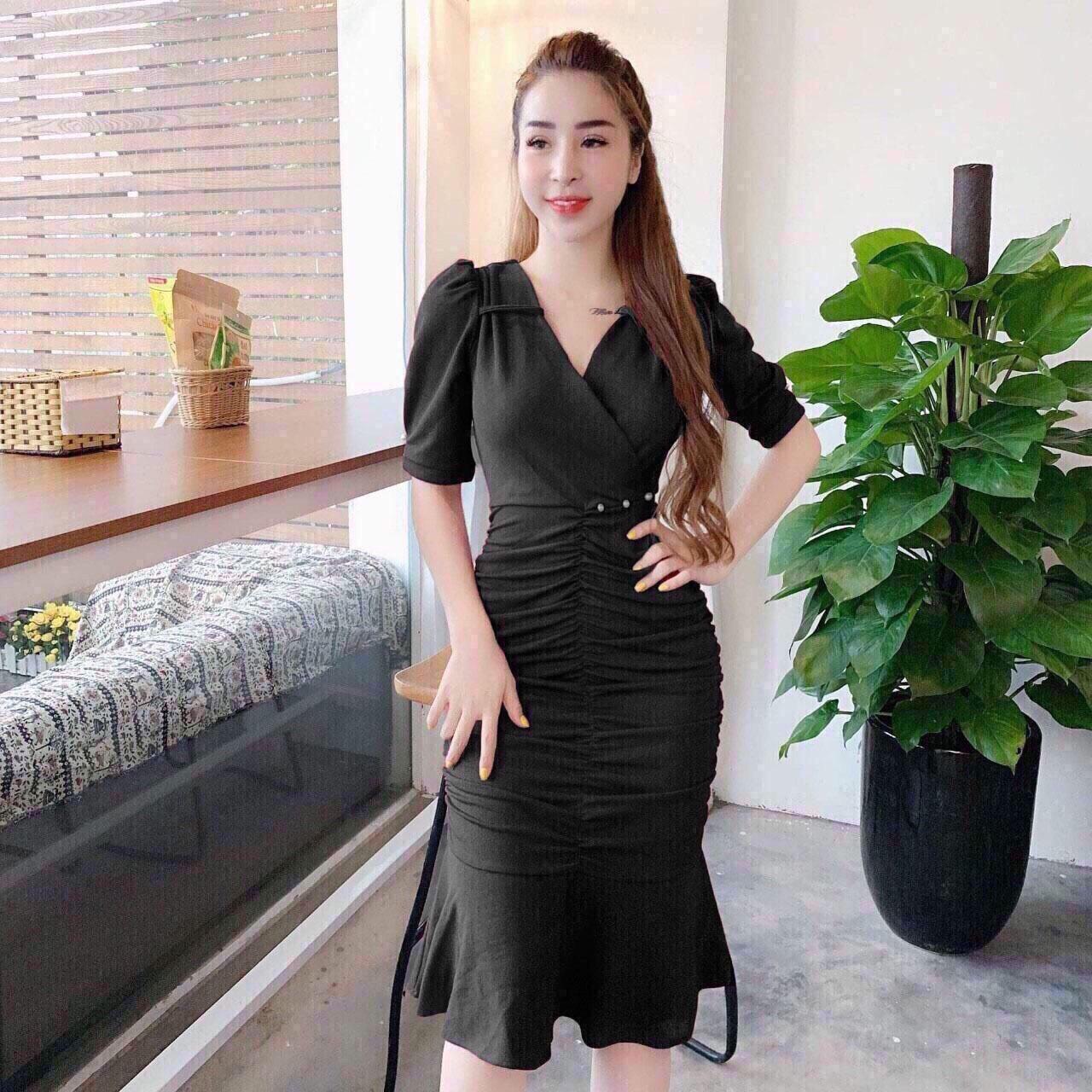 [HCM]Đầm đuôi cá cổ V - HT