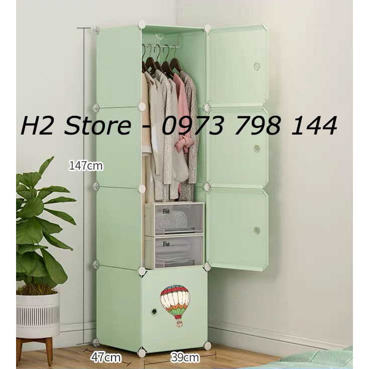 TỦ NHỰA ĐÀI LOAN LẮP GHÉP 4 Ô KHÍ CẦU SÂU 47CM