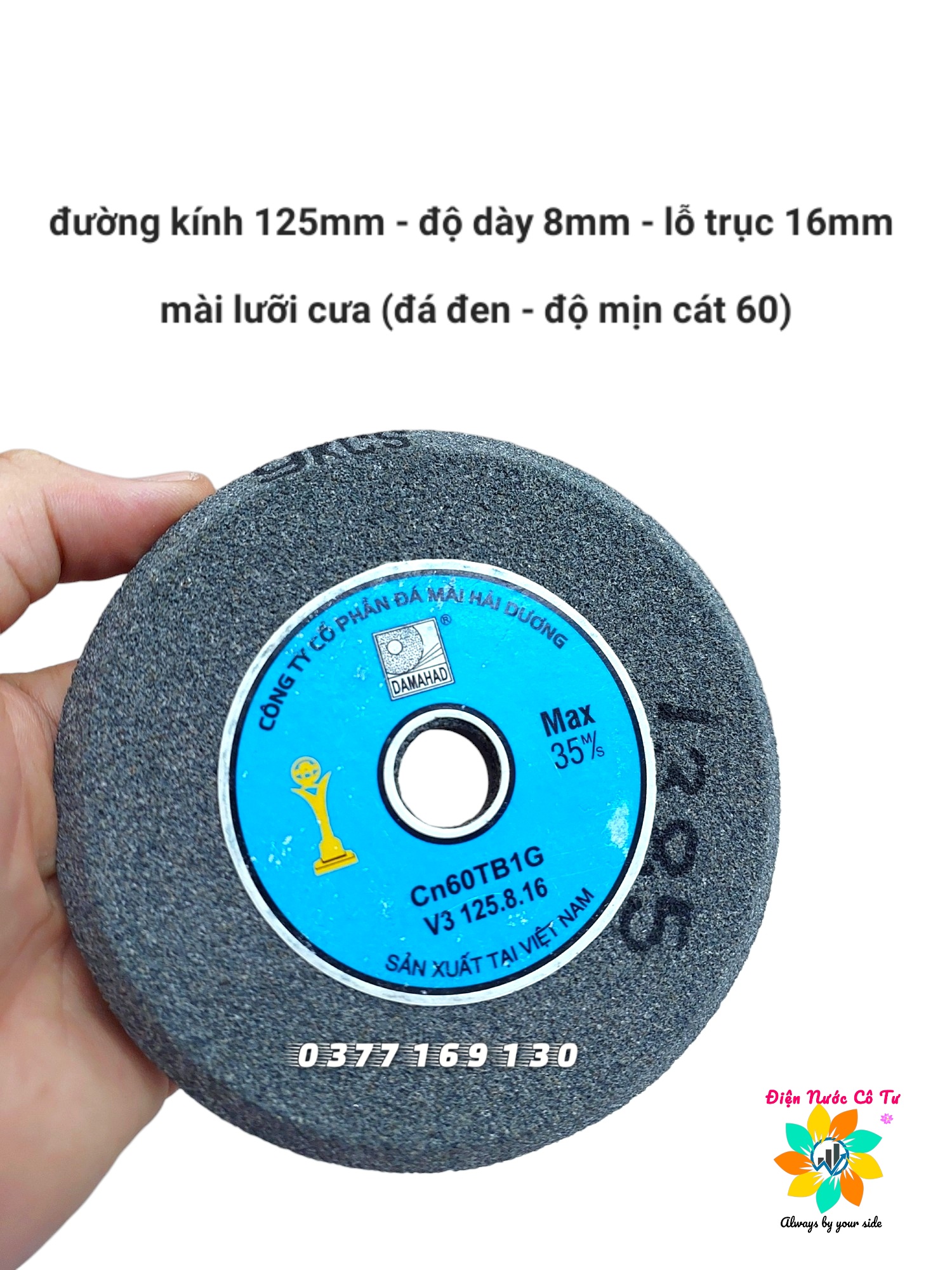 Đá mài lưỡi cưa - đá mài v3 hải dương 125mm 150mm