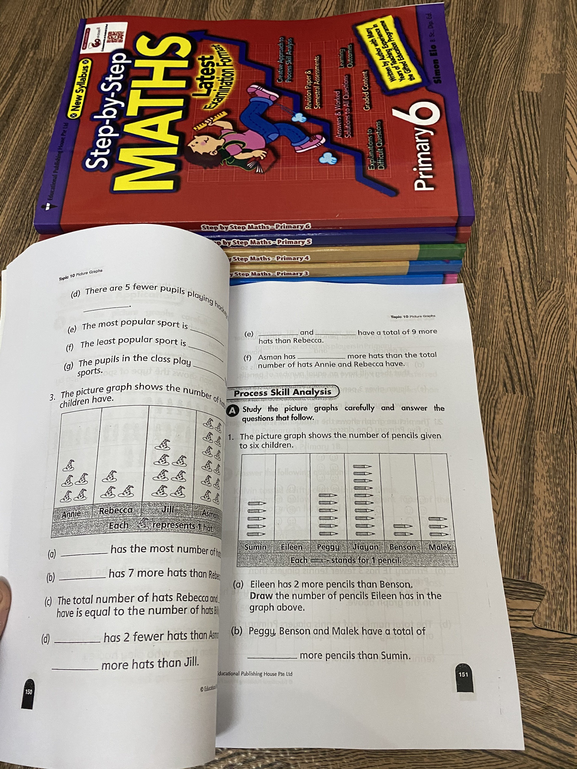 Bộ 3 Quyển - Level 4 - Complete maths, Step by step math, Challenging 4 in 1 maths (Tiểu học) - Hanoi Bookstore