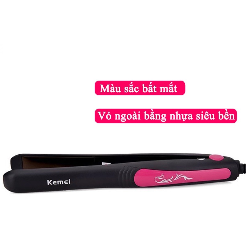 Máy kẹp tóc Kemei Km-328, máy duỗi tóc mini, máy làm tóc đa năng, máy uốn tóc, máy ép tóc máy duỗi thẳng tóc, dụng cụ tạo kiểu tóc, máy là tóc bản to , máy bấm làm phồng chân tóc kemei 328