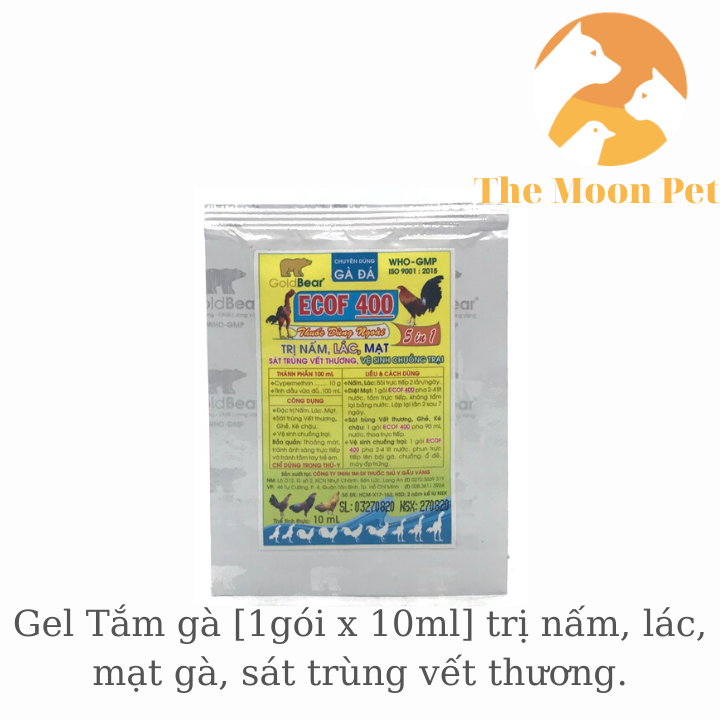 Gel Tắm gà [1gói x 10ml] dứt điểm nấm, lác, mạt gà, sát trùng vết thương