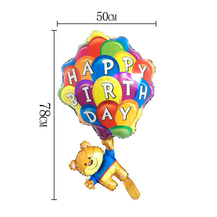 Bong Bóng hình gấu 3d trang trí sinh nhật-Bóng Bay Sinh Nhật Hình Gấu-Bóng nhôm trang trí hình gấu ôm bánh gấu teddy