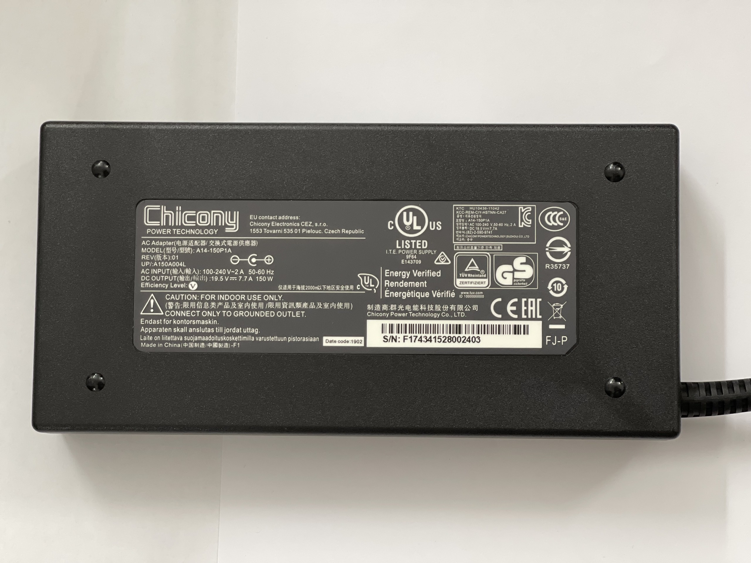 Sạc dành cho laptop msi gp63 leopard 8rd -19.5v -7.7a 150w