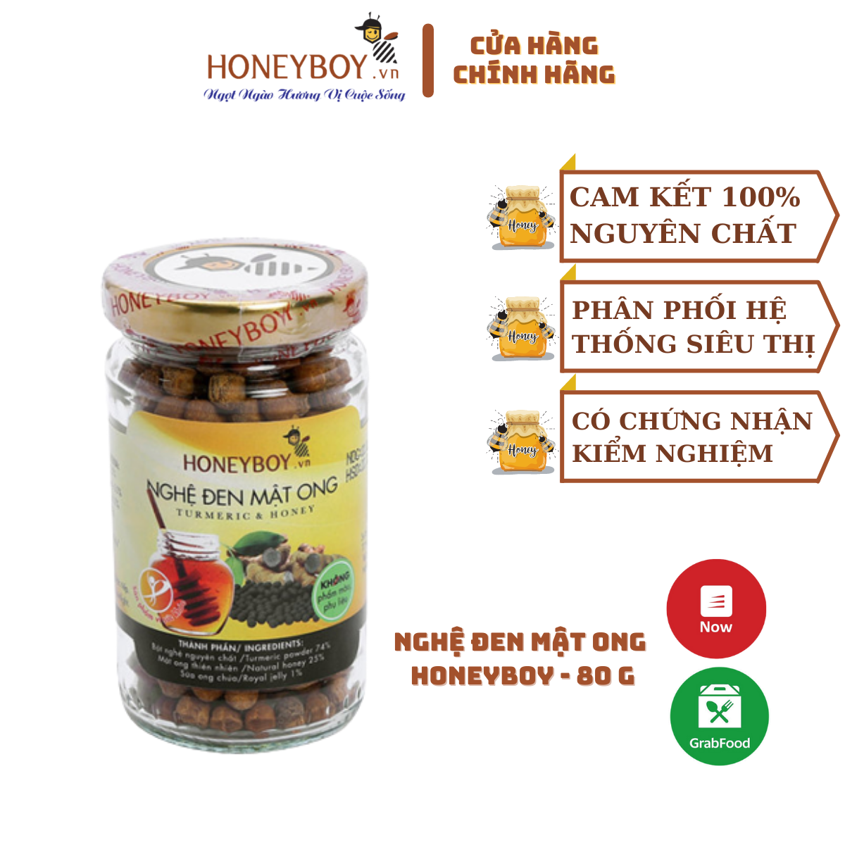 Nghệ đen mật ong Honeyboy 80g