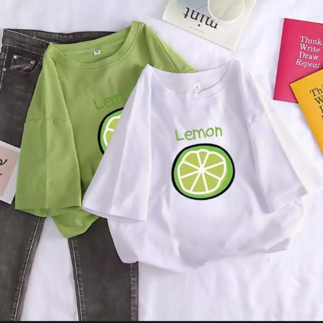 [HCM]Áo thun nữ form rộng Hàn Quốc in hình Trái Chanh dễ thương vải dày mịn mát