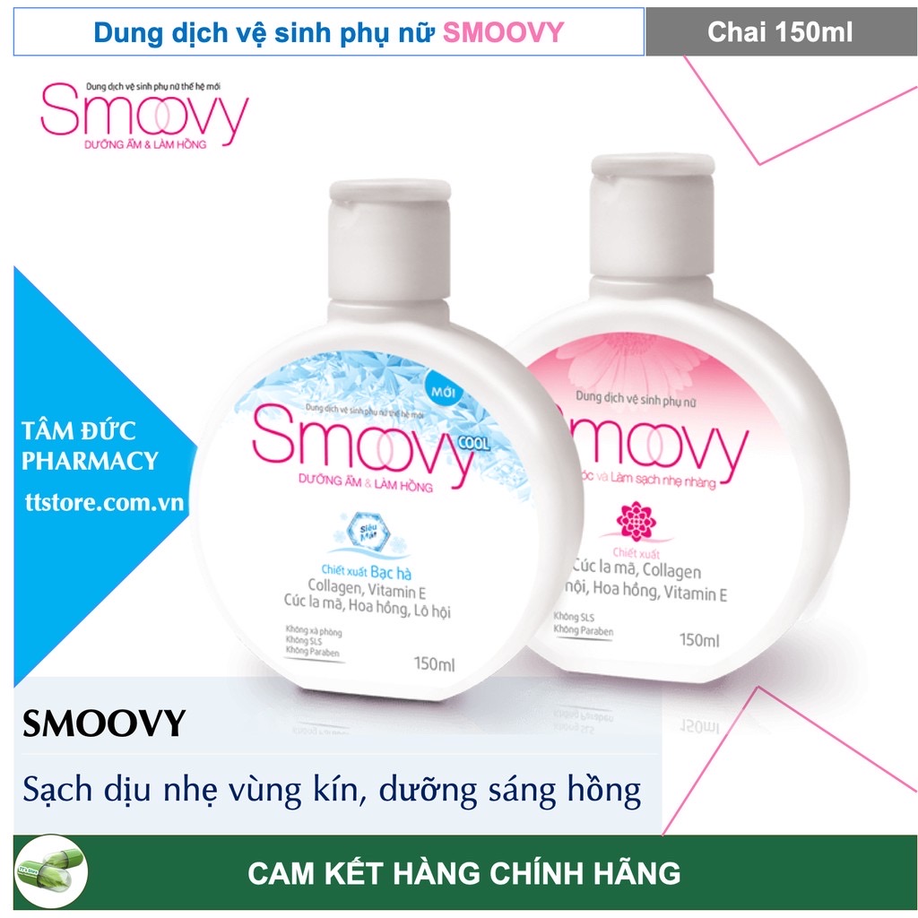 SMOOVY 150ml - Dung Dịch Vệ Sinh Phụ Nữ Smoovy [Smovy, smuvy, smovy cool]