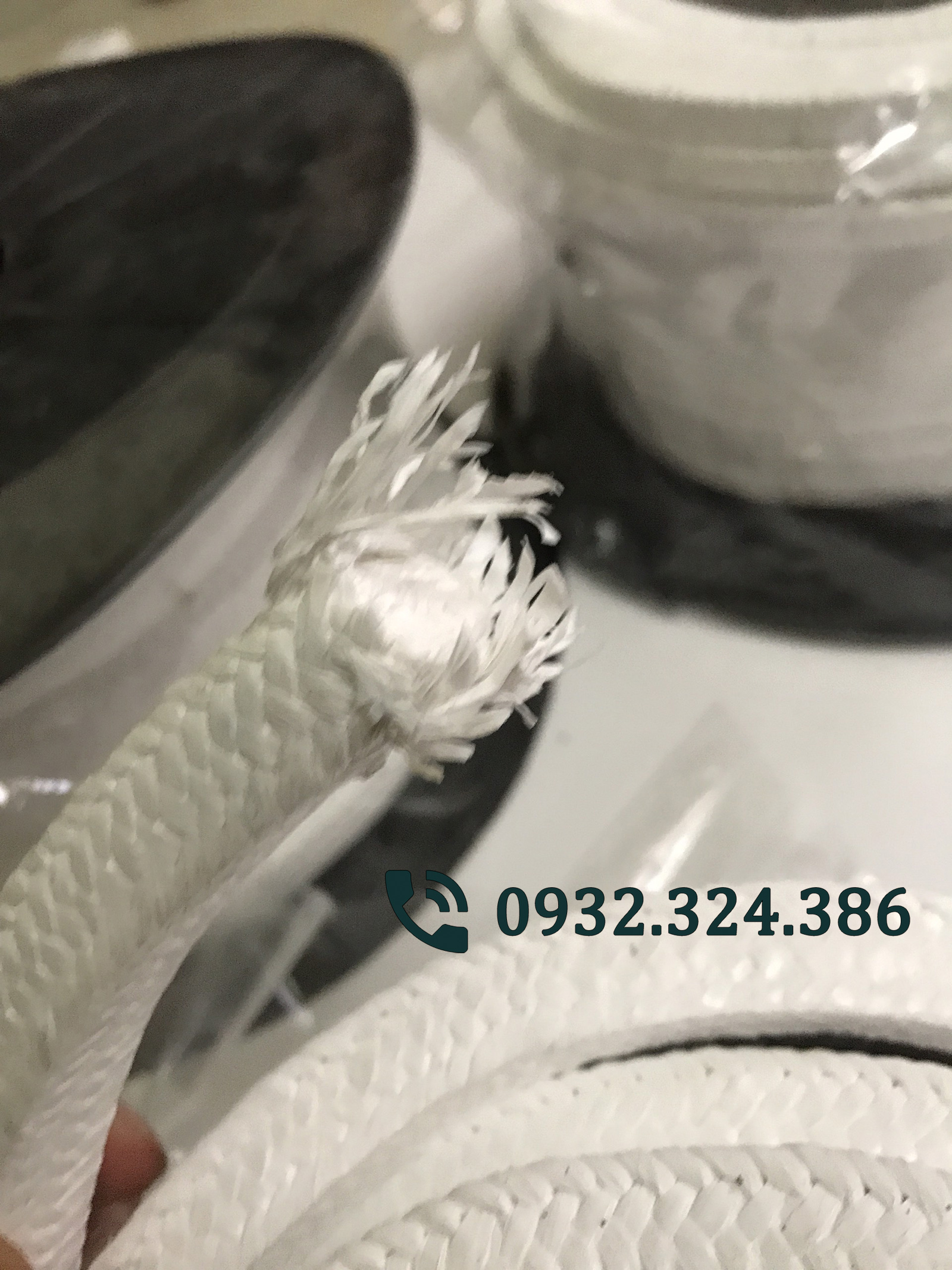 Dây amiang tết chèn 12x12 , teflon PTFE chịu nhiệt độ cao dùng trong môi trường hóa chất, đốt nóng, máy móc công nghiệp/ 1 MÉT