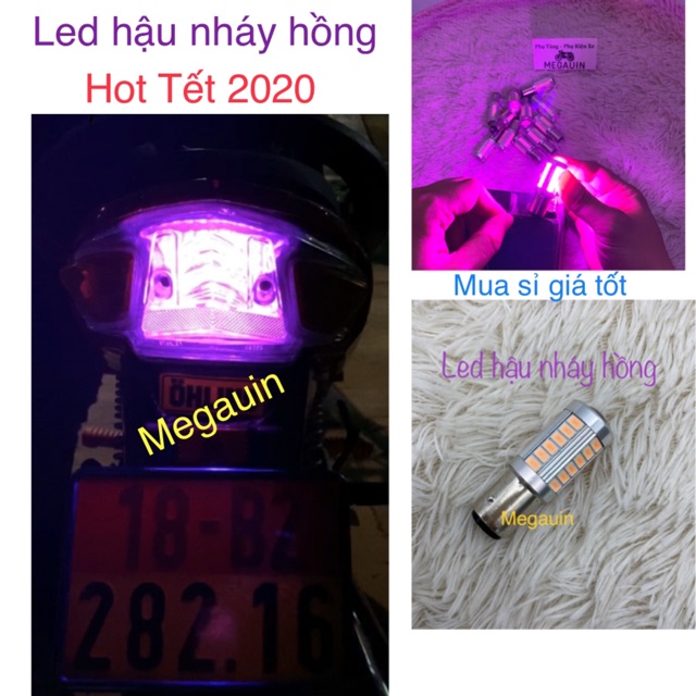 [Màu Đỏ] Bóng led hậu bóp phanh nháy 6 mặt 33 tim ( giá 1 cái )