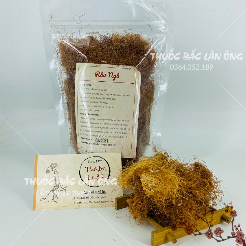 Râu ngô khô 100g, râu bắp, dâu ngô khô, dùng nấu nước sâm, thanh nhiệt, giải khát, mát gan, lợi tiểu