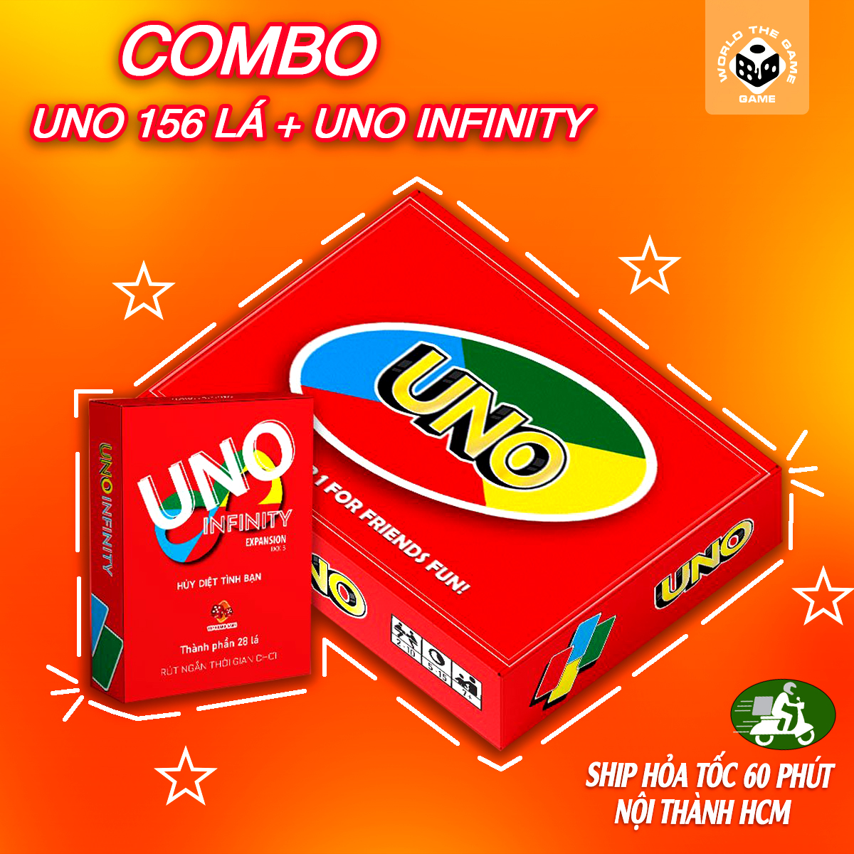 Combo uno 156 lá đỏ + uno infinity 28 lá siêu hủy diệt