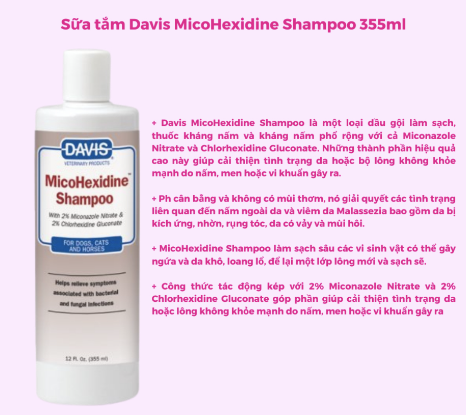 Sữa tắm Davis các loại cho chó mèo 355ml