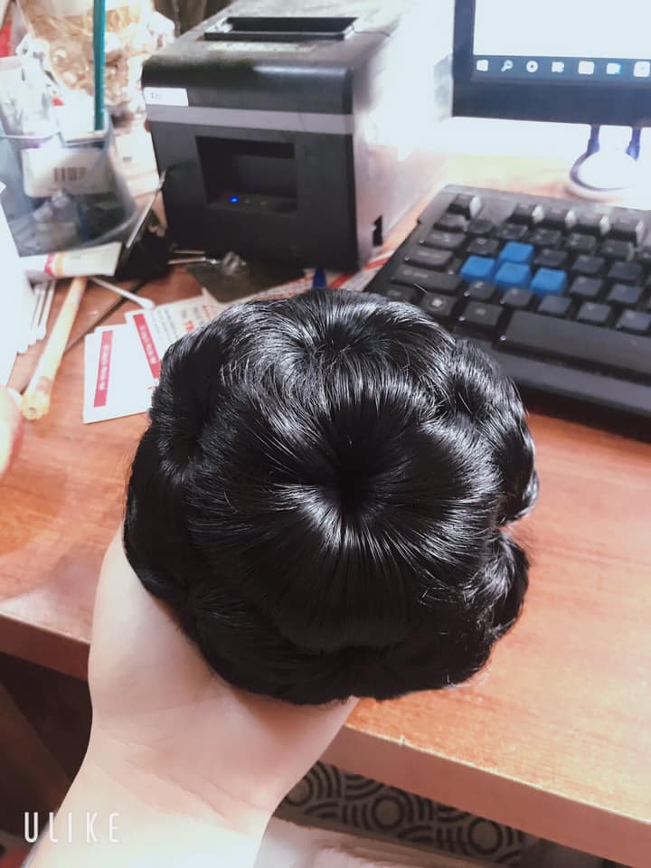 BÚI TÓC GIẢ XOĂN HOA