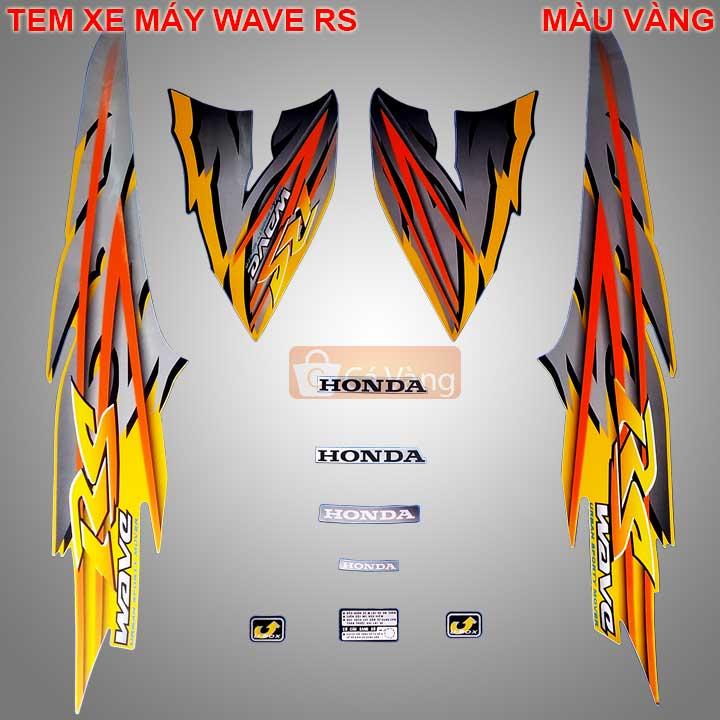 [HCM]Tem dán xe máy Wave RS LOẠI ZIN TEM XỊN - màu VÀNG