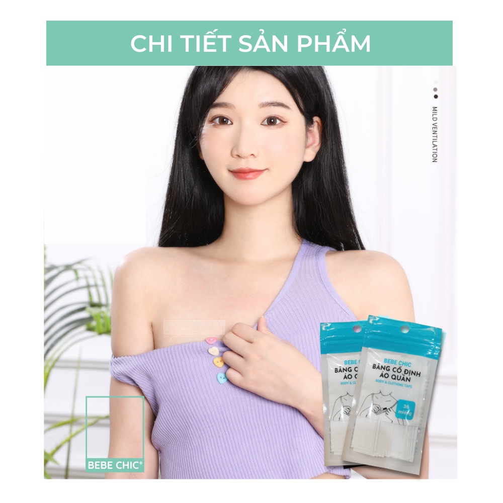 36 miếng dán cố định quần áo BEBECHIC băng dính 2 mặt
