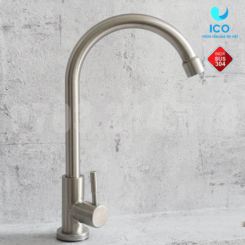 [LAZMALL] vòi chén lạnh phi 18 cần ngắn inox 304