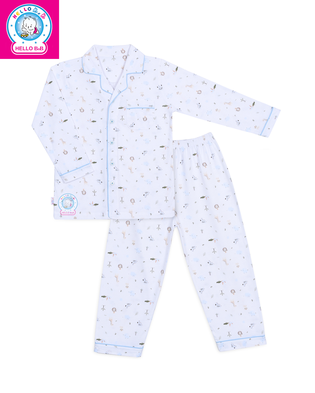 BỘ PYJAMAS BÔNG DÀI BÉ TRAI 0187- HELLO BnB (hình in ngẫu nhiên)