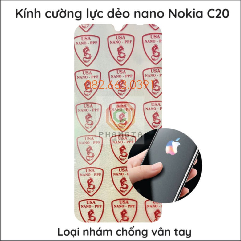 Dán cường lực Nokia C20/ Nokia C30 trong suốt, nano dẻo siêu bền, độ cường lực 9H+