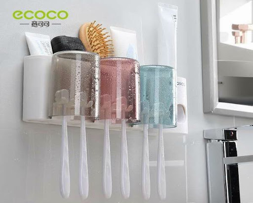 Hộp để bàn chải đánh răng ecoco kèm 2,3 cốc