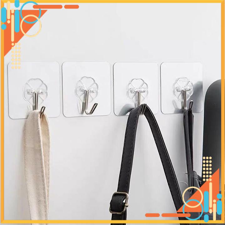 [Combo bộ 20] cái Móc treo dán tường đa năng chịu lực siêu chắc siêu bền dính chịu lực tốt treo ba lo túi xách đồ dùng gia đình đồ dùng học tập 6cm * 6cm