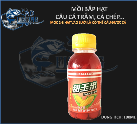 Mồi Bắp Hạt Câu Cá Trắm, Cá Chép, Cá Rô phi, Cá Trôi