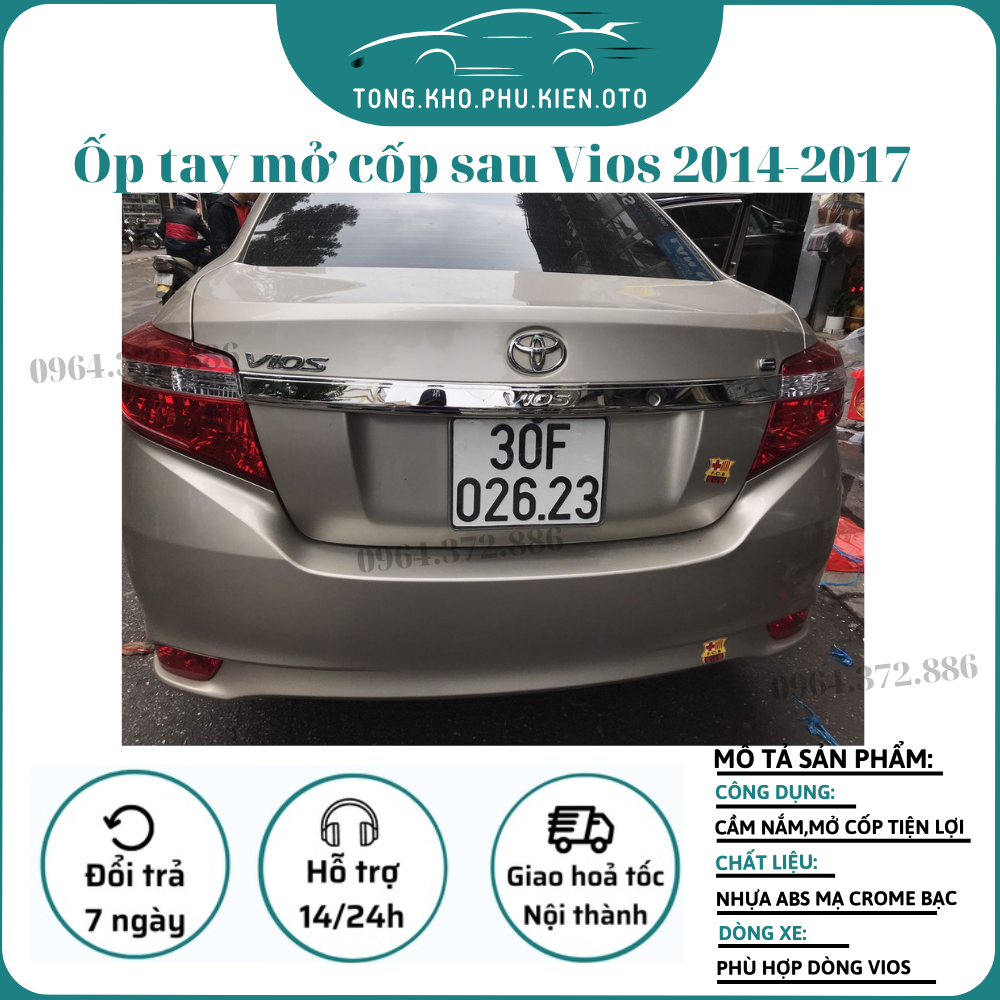 Ốp tay mở cốp xe toyota vios 2014 - 2017