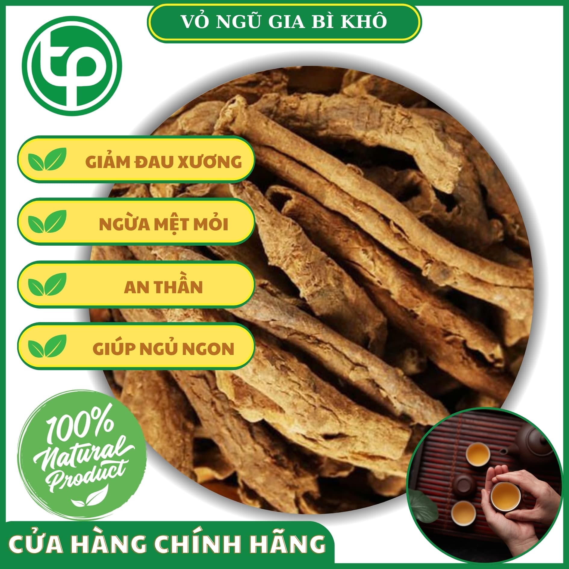 [HOT] Vỏ ngũ gia bì khô 500g - Trà thảo mộc thơm ngon bổ dưỡng - Thảo Dược Tấn Phát