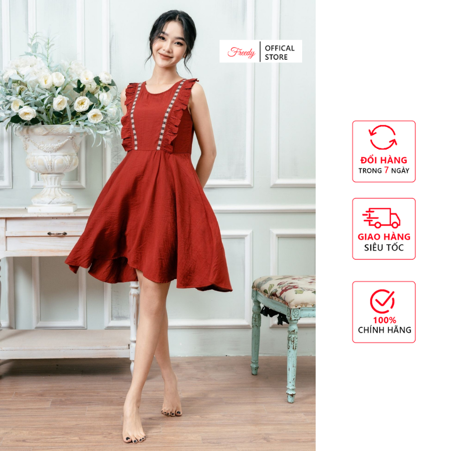 Váy sát nách nữ bèo thêu Freedy - WVS2201