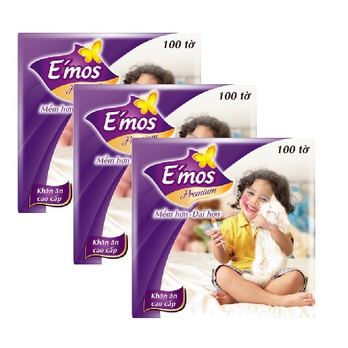 KHĂN GIẤY VUÔNG E'MOS 100 TỜ