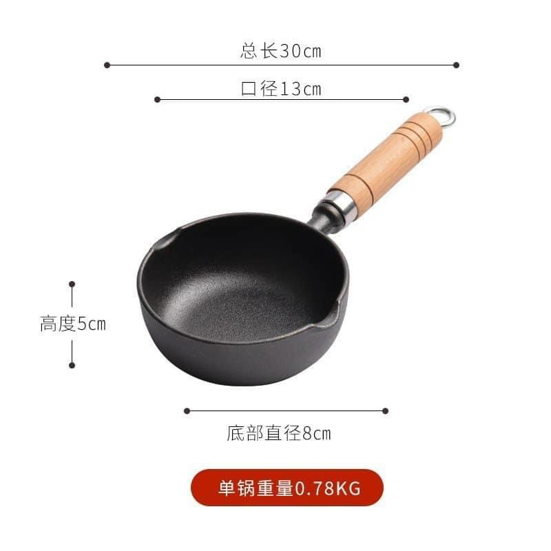 Chảo gang chống dính--Chảo Quánh gang mini chưng kho quẹt, chưng mắm, chiên những thứ ngập dầu nhỏ nhỏ