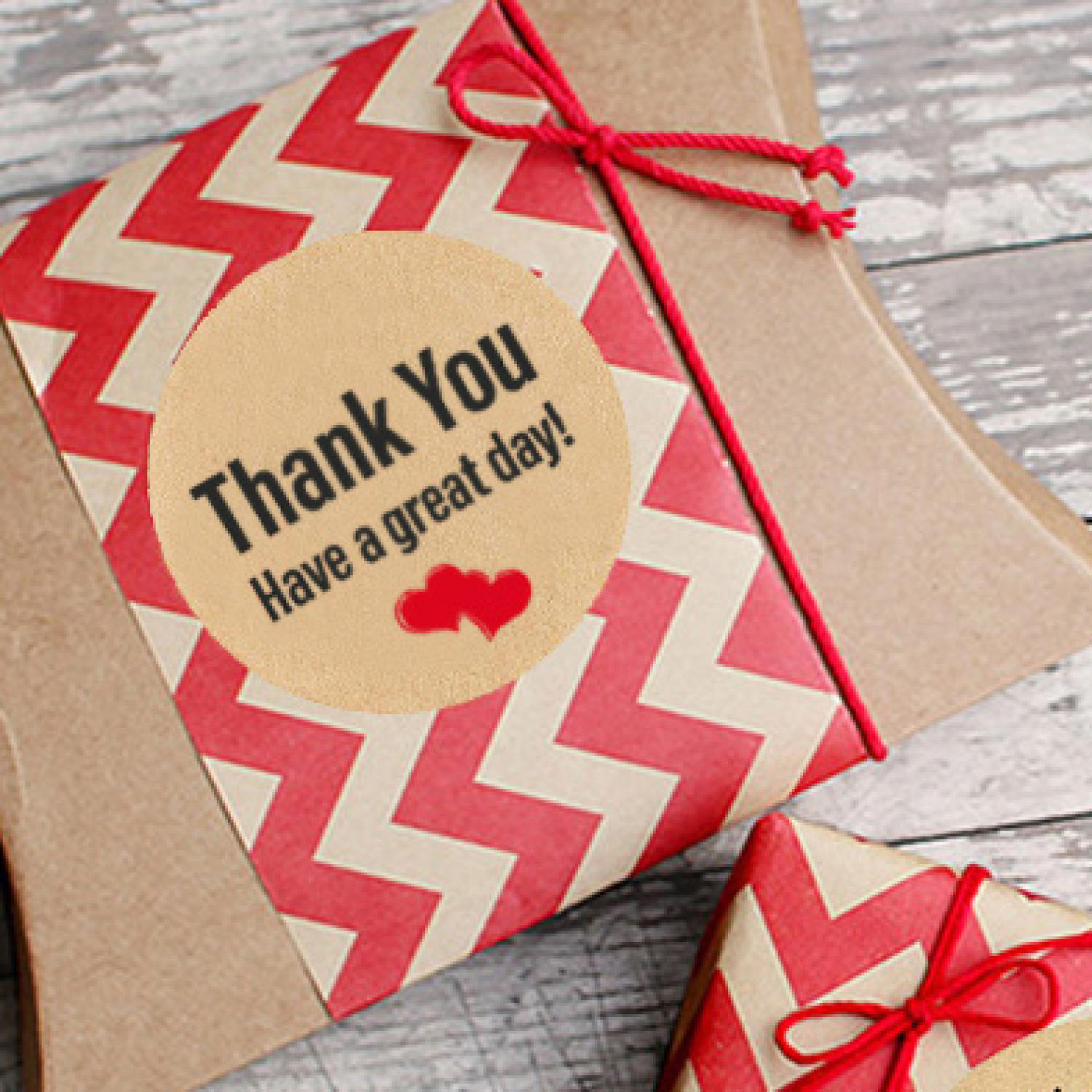 Tem nhãn in,Thank You giấy Kraft Sticker label_100pcs