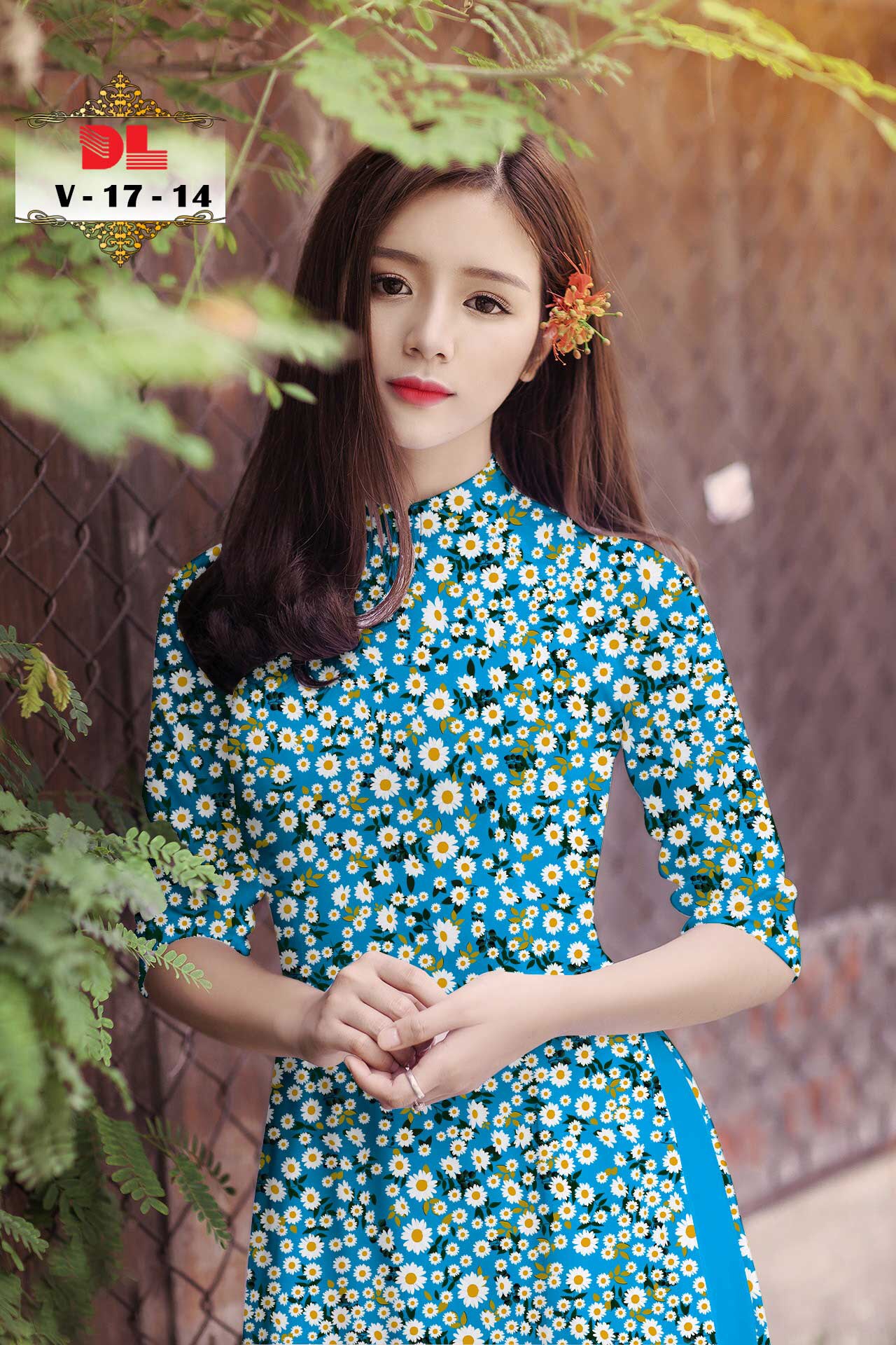 [HCM]Vải áo dài hoa cúc