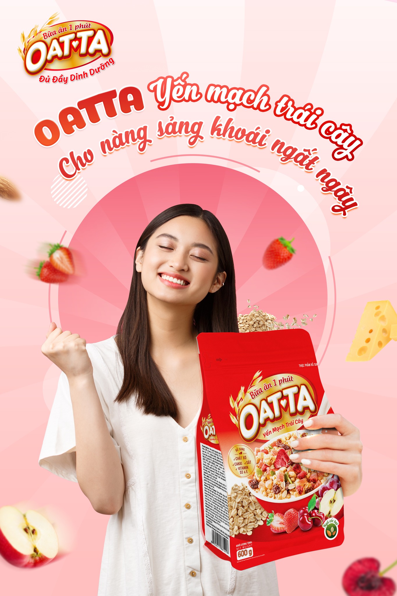 Yến Mạch Ăn Liền Trái Cây OATTA Túi 800g