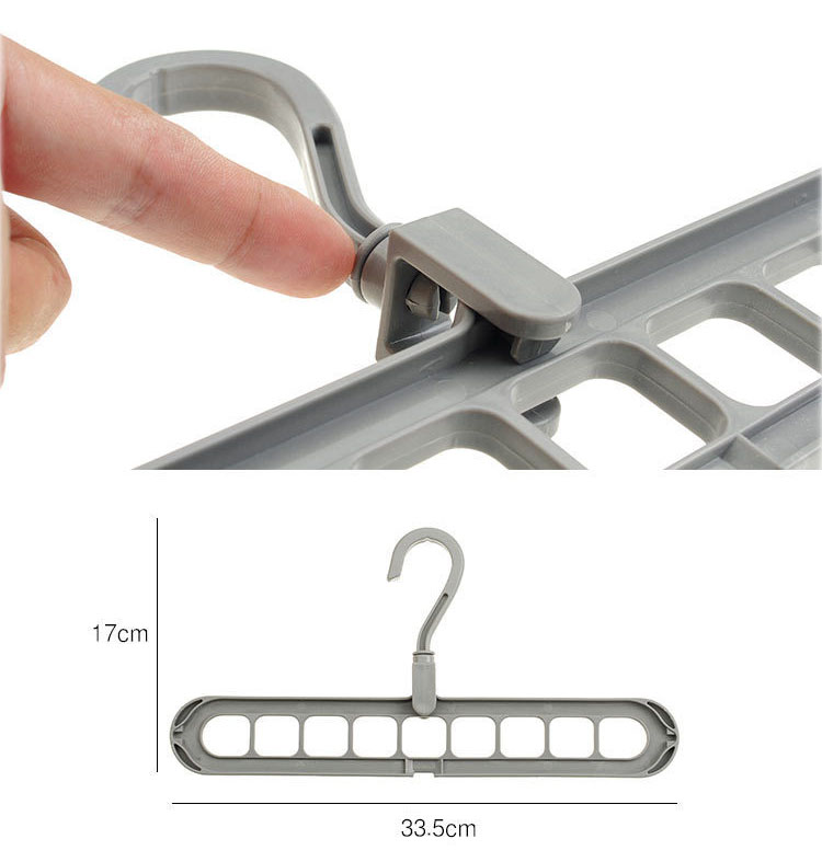 Móc treo quần áo đa năng 2 chiều 9 lỗ