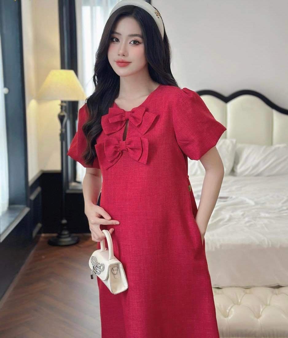 Đủ size từ 45-75kg, Váy bầu bigsize chất đũi nhật siêu mát