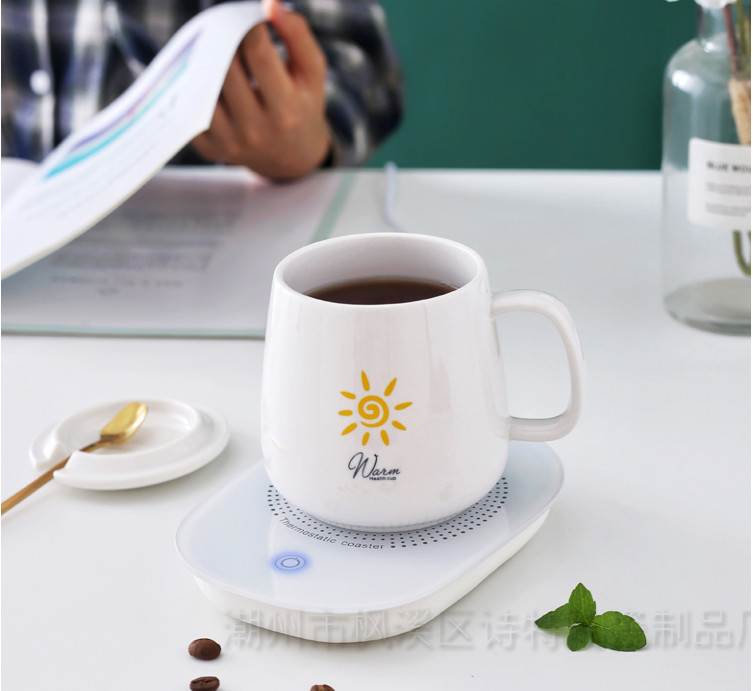 Bộ cốc sứ kèm đế điện hâm nóng đồ uống
