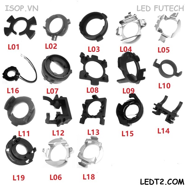 [LEDT2 ISOP] Chân cài, chân phụ, adapter cho đèn LED chân H7 [Số lượng: 1 cặp]