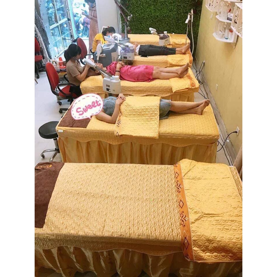 Ga giường phi lụa trần bông cao cấp cho spa, nối mi, phun xăm, thẩm mỹ