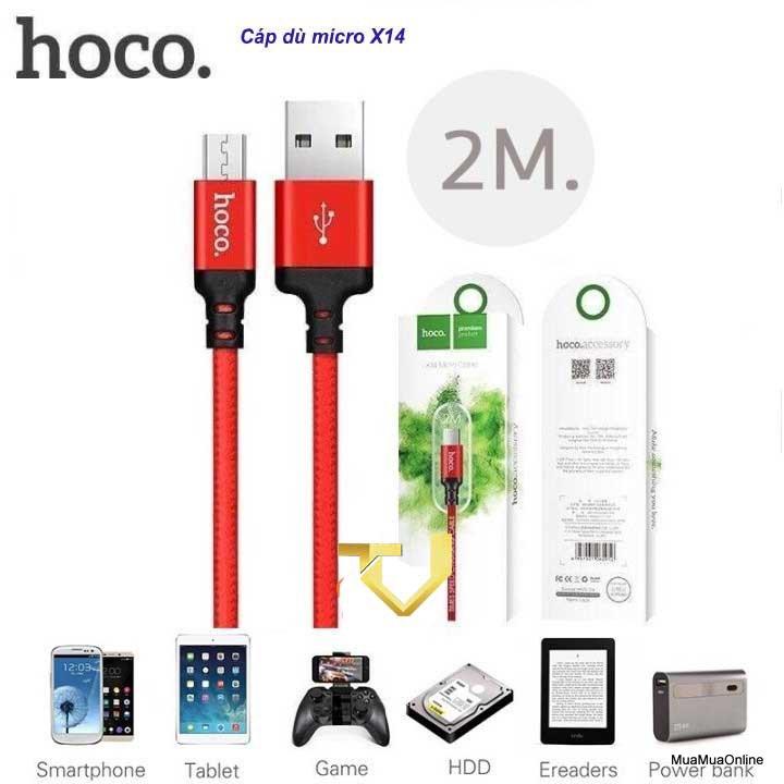 Cáp Sạc Micro USB Hoco X14 2M