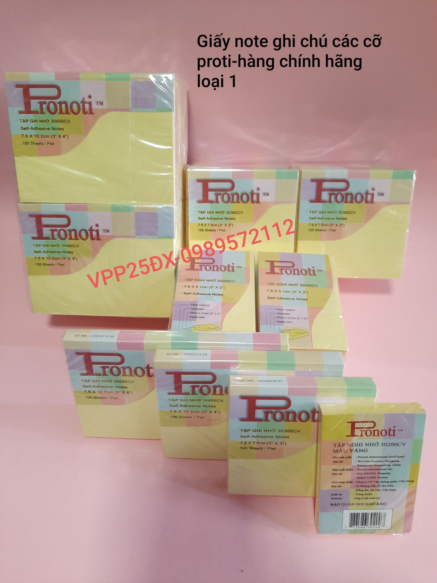 Giấy nhớ pronoti-giấy note ghi chú các cỡ.