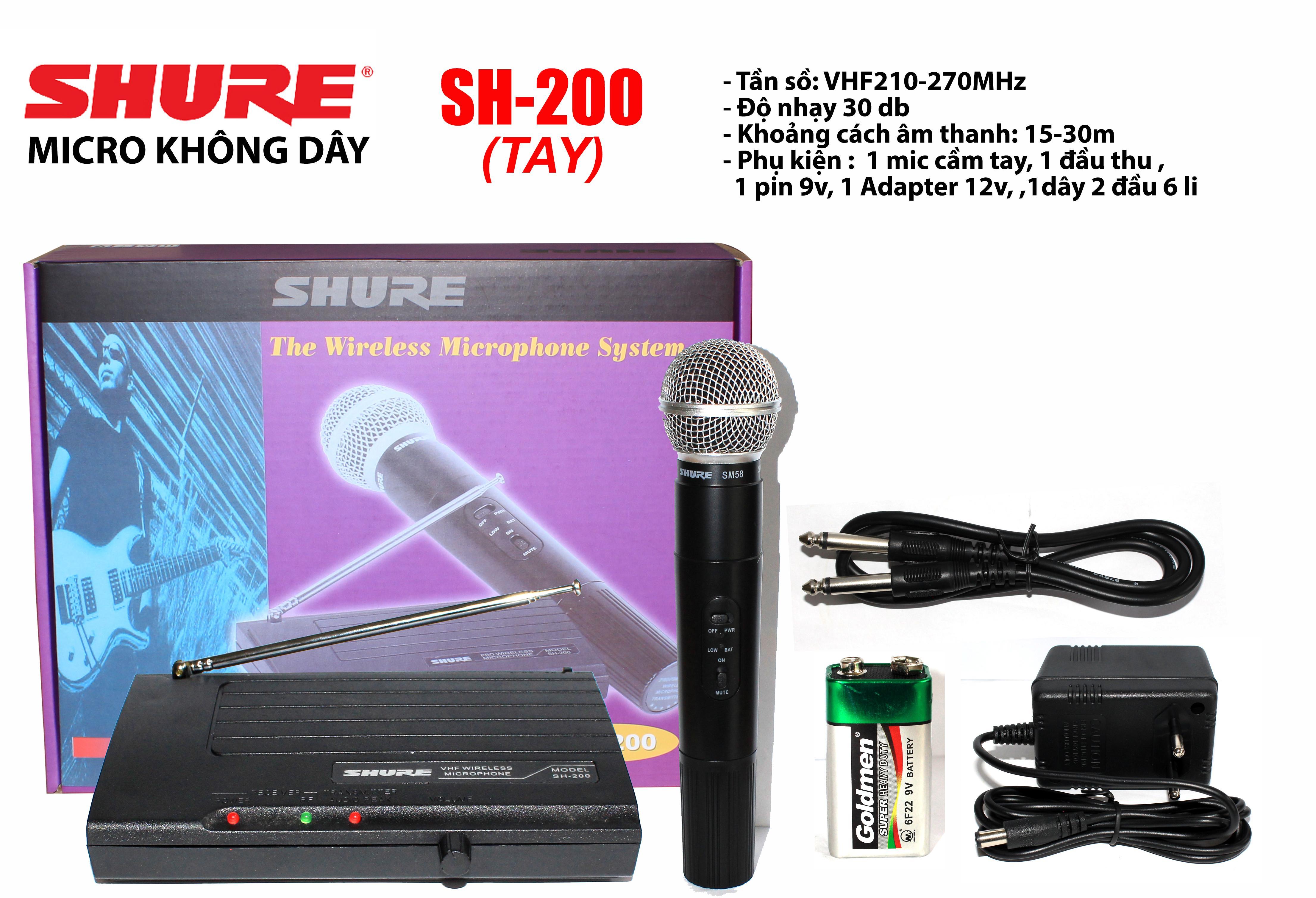 [HCM]Micro Cầm tay không dây Shure SH-200 chuyên diển thuyết dạy học